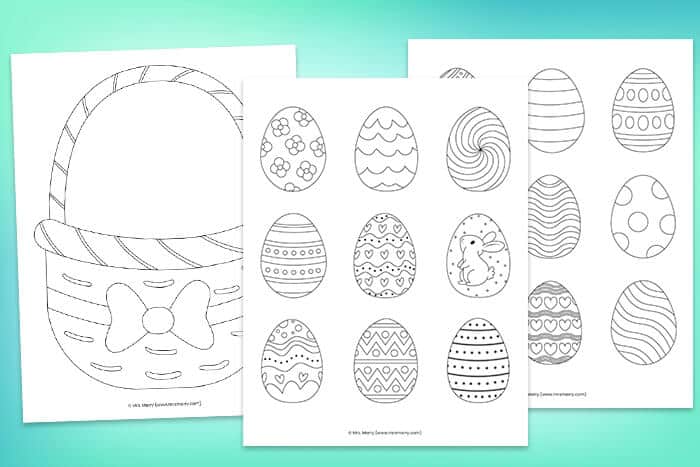 Easter eggs coloring pages free printable mrs merry