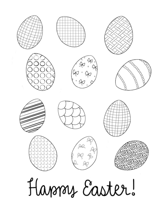 Easter egg coloring page color your own easter eggs coloring page easter activity easter basket fun instant download