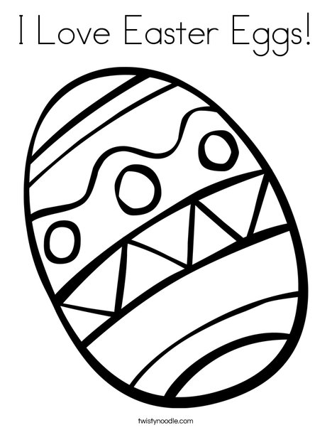 I love easter eggs coloring page