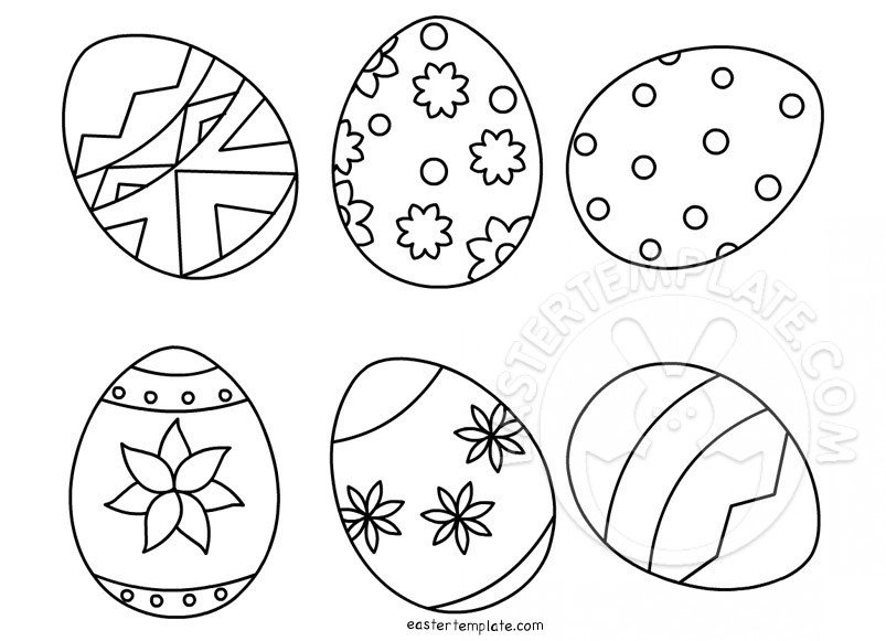 Easter eggs coloring pages for preschool