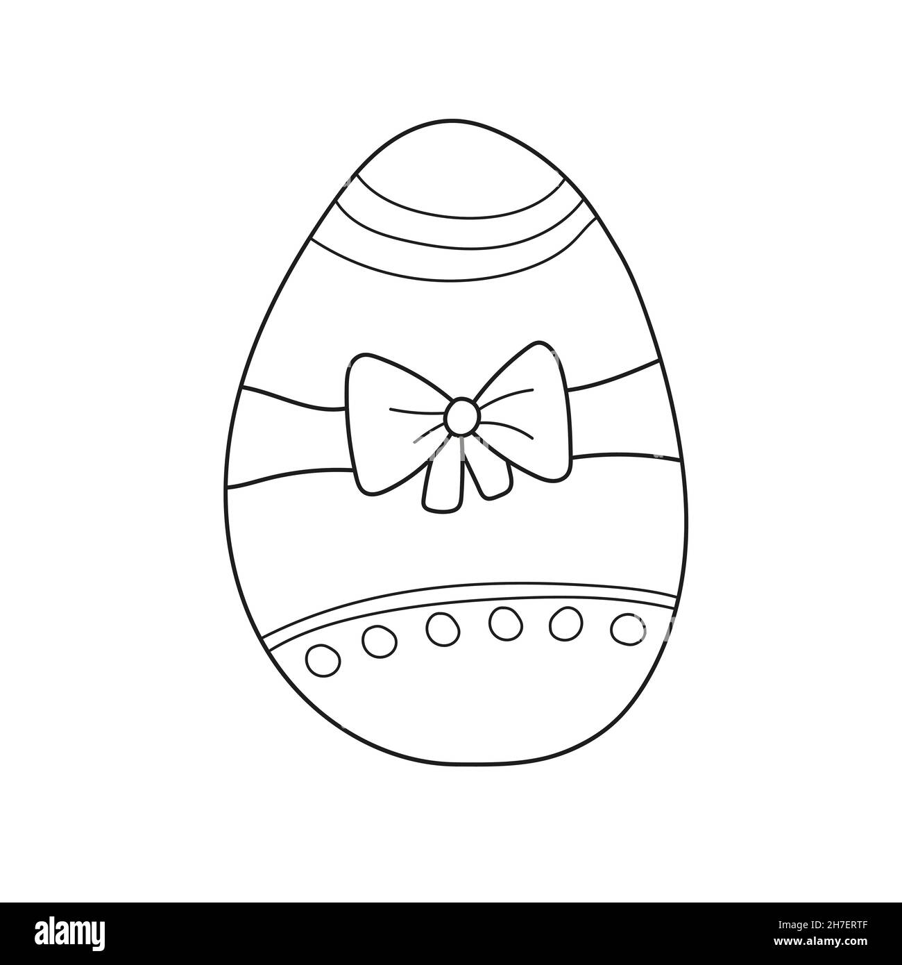 Simple coloring page decoration easter egg coloring book for kids hand drawn vector illustration stock vector image art