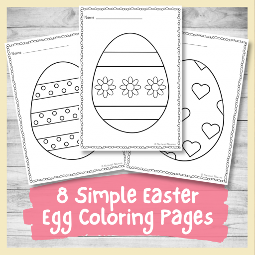 Easter eggs coloring page in a cute little basket