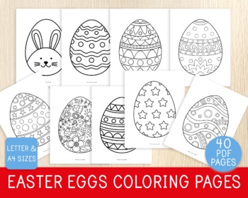 Easter eggs coloring pages different spring holiday coloring garland
