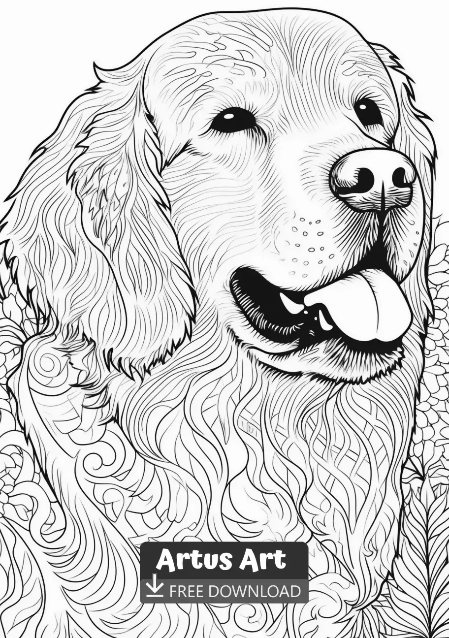 Golden retriever coloring page dog coloring book dog coloring page coloring pages