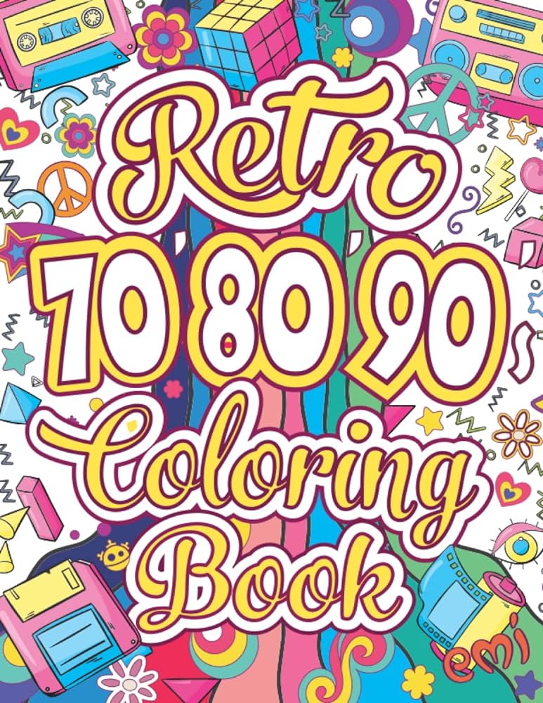 Retro coloring book for adults fun nostalgic retro designs back to the s s s positive relaxation coloring books for millennials gen x or for all generations illustrator i