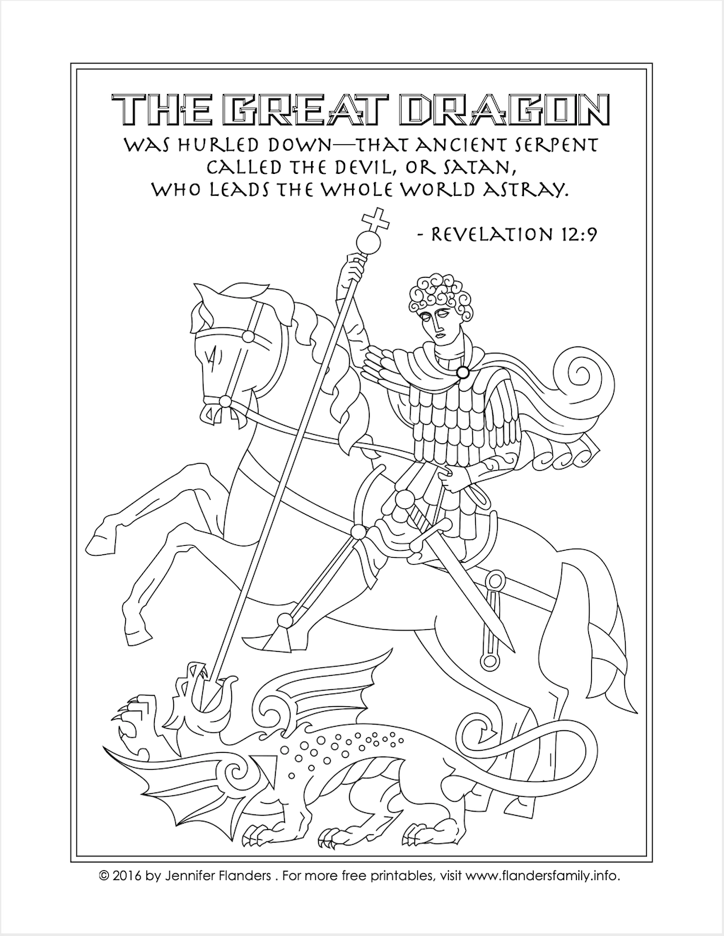 Great dragon coloring page