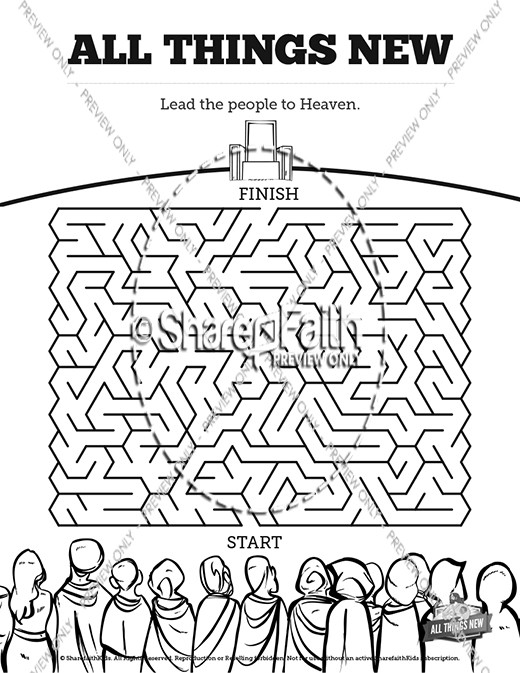 Revelation all things new bible mazes clover media