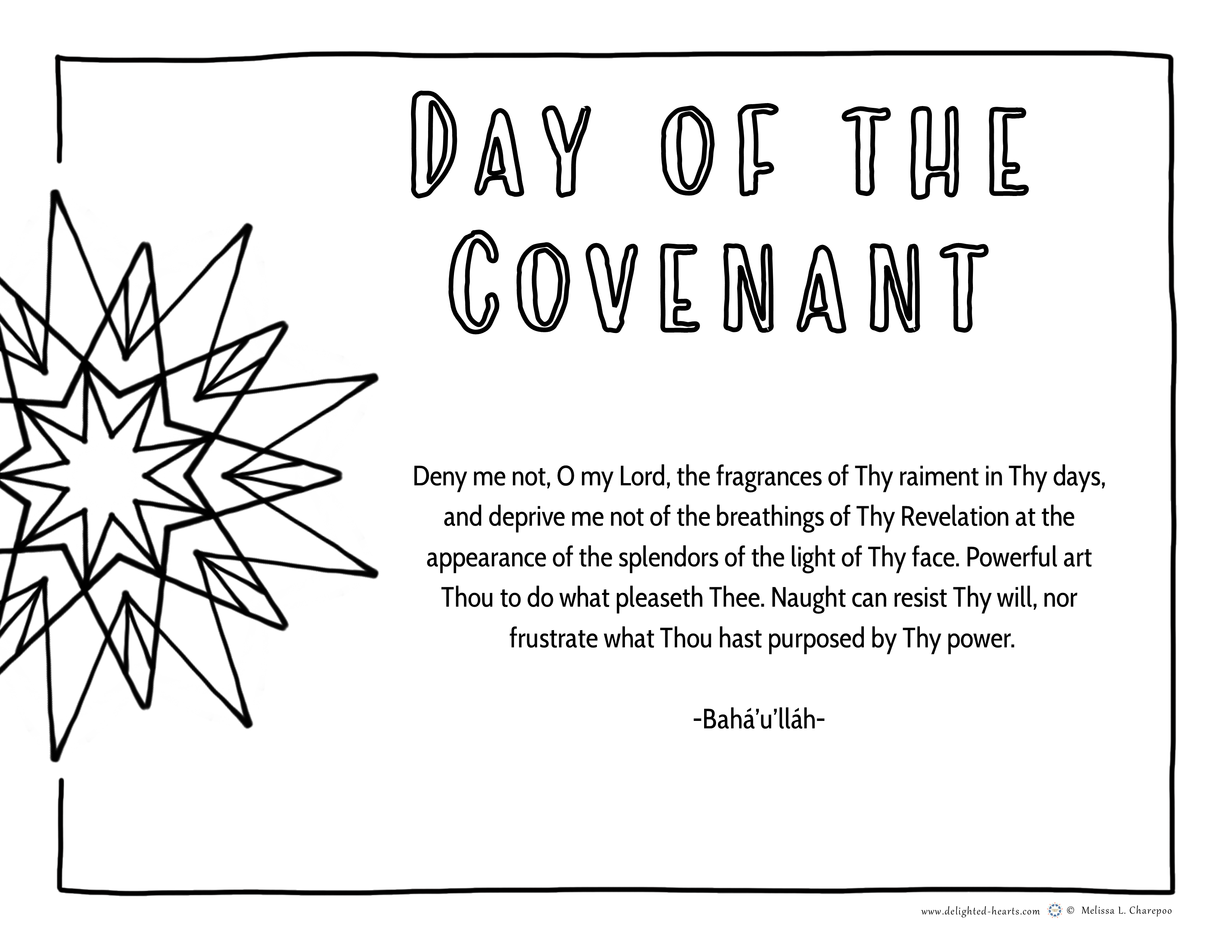 A coloring page to celebrate the day of the covenant â delighted hearts