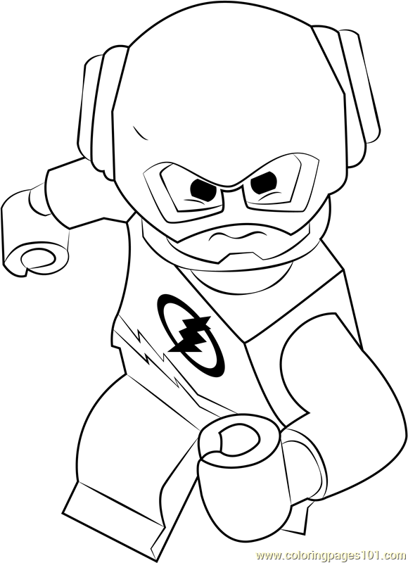 Lego the flash coloring page for kids