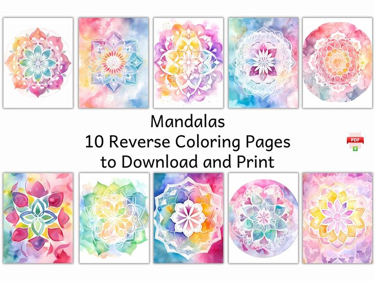 Majestic mindful mandalas unique reverse coloring pages