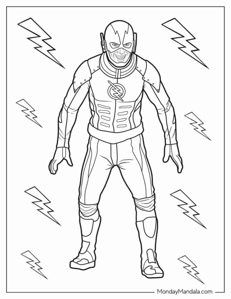 Flash coloring pages free pdf printables