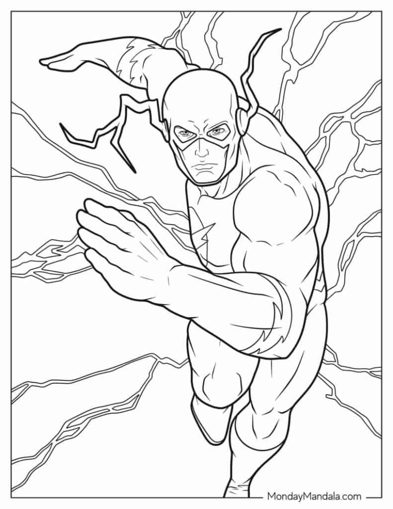 Flash coloring pages free pdf printables