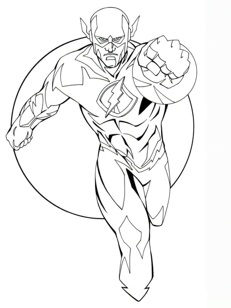 The flash justice league coloring page