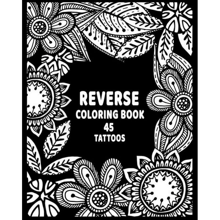 Reverse coloring book reverse edition black background adult coloring book with stress