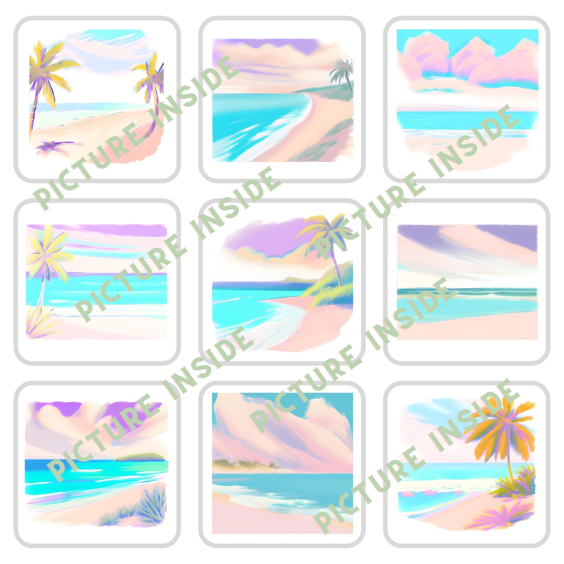 Reverse coloring pages sweet beach theme each image print on x â narna arts