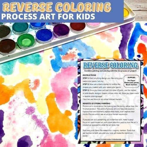 Reverse coloring art activity for kids