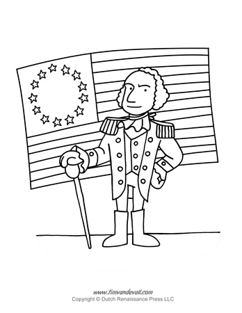 George washington coloring page â tims printables