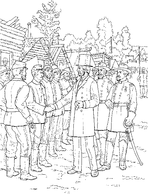 Presidents day coloring pages abraham lincoln greets union soldiers