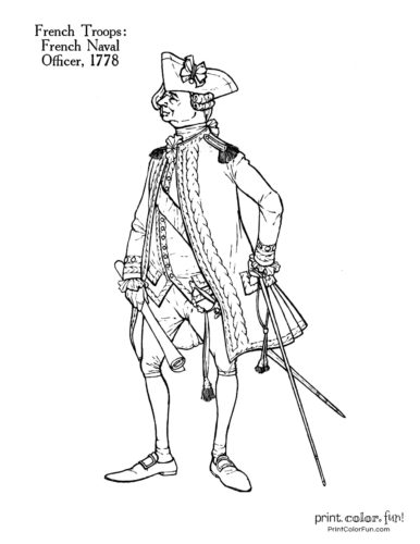 Revolutionary war solder coloring pages historic uniforms coloring guides at