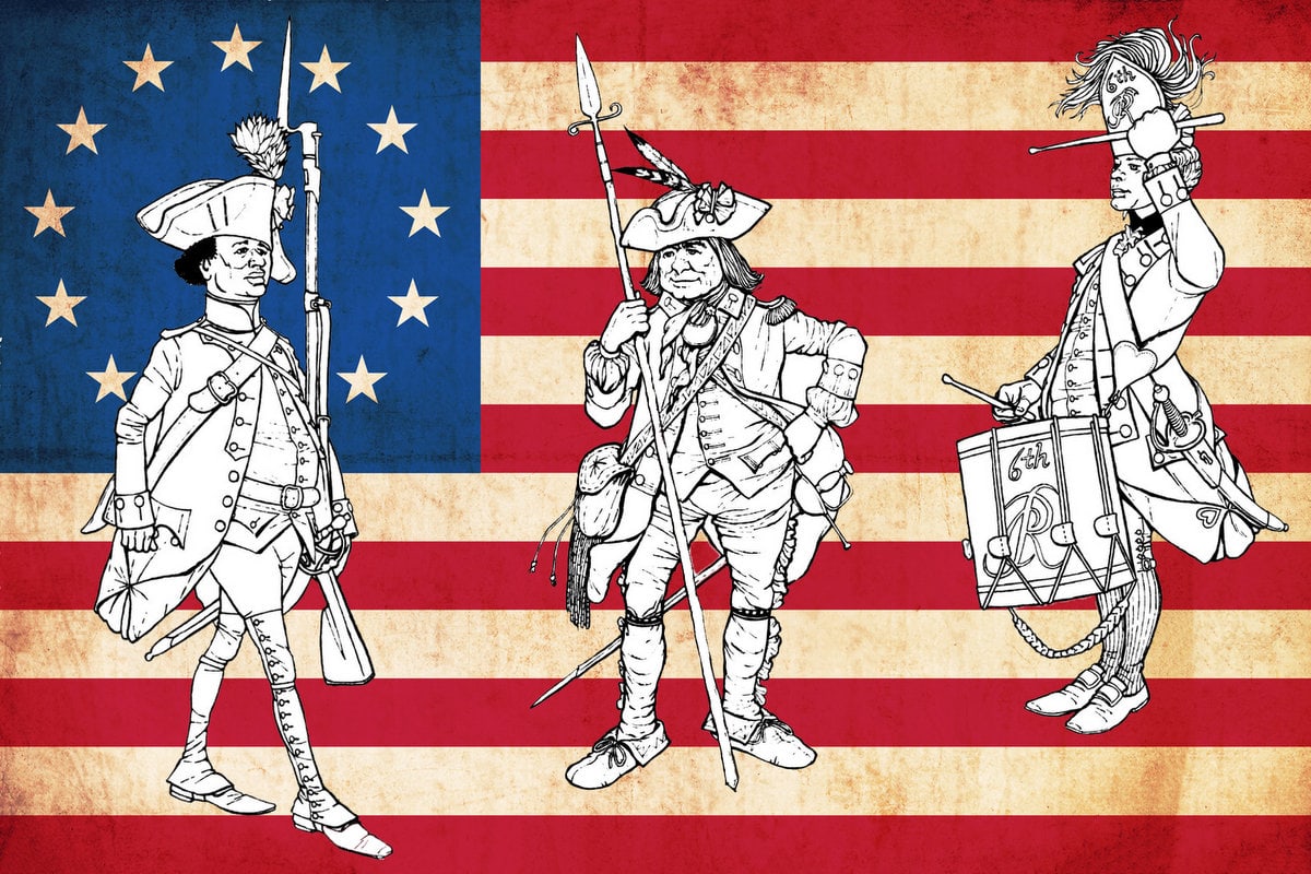 Revolutionary war solder coloring pages historic uniforms coloring guides at