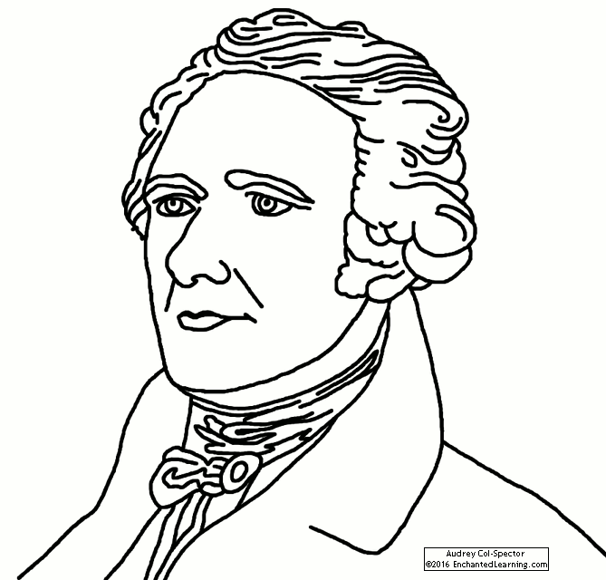 Alexander hamilton coloring page