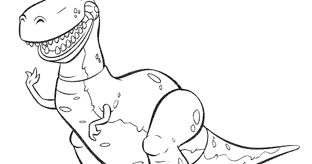 Disney coloring pages rex the dinosaur from toy story coloring in