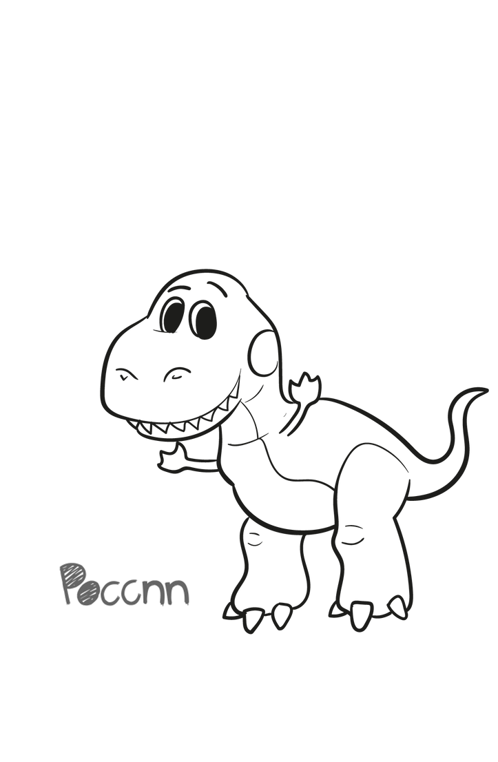 Cute rex to color toy story by poccnnindustries on