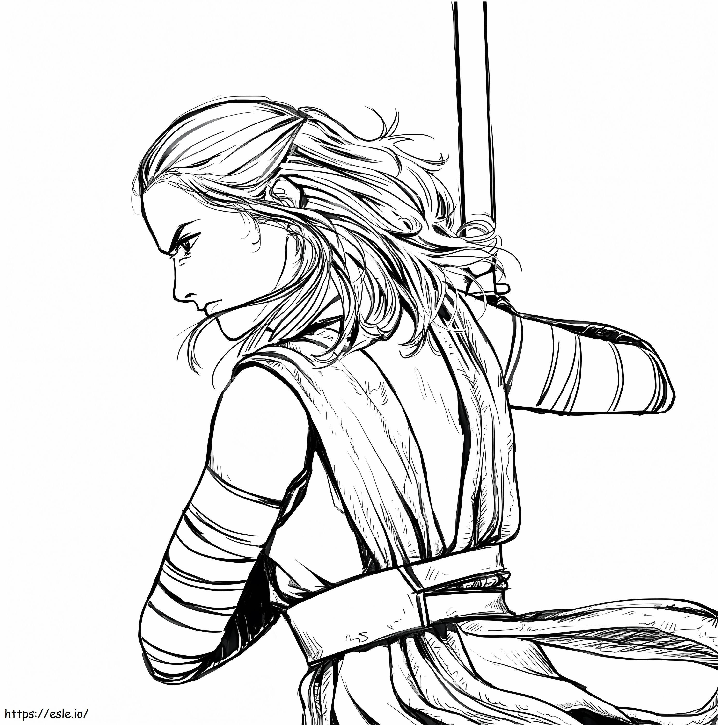 Angry rey coloring page