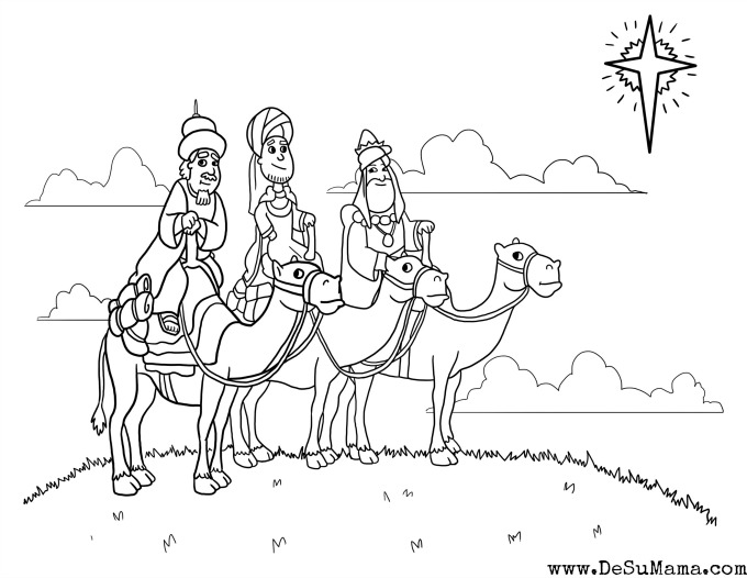 Three kings coloring pages for preschoolers