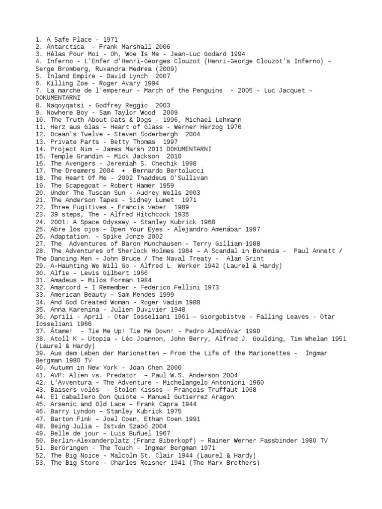 Spisak najboljih filmova u istoriji pdf