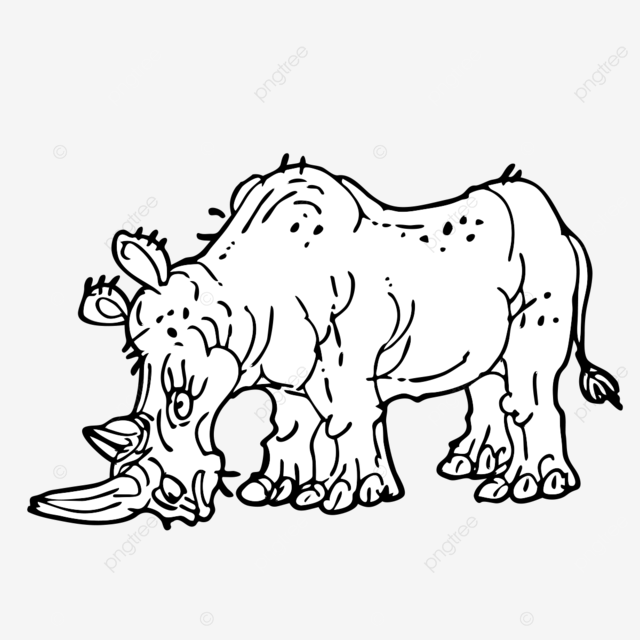 Rhino with big horn vector rhino drawing horn drawing rhino sketch png and vector with transparent background for free download