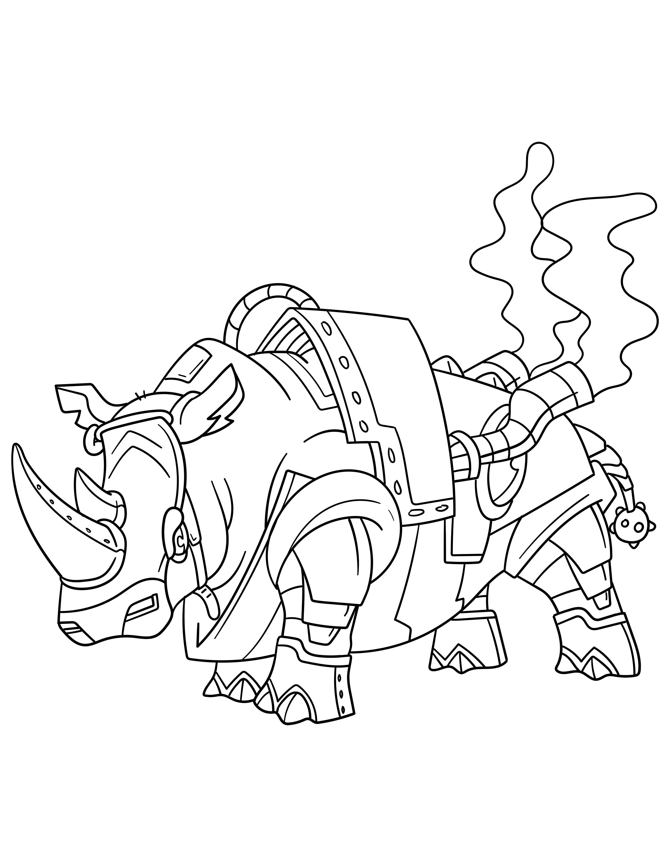 Printable steampunk rhino digital download steampunk coloring page