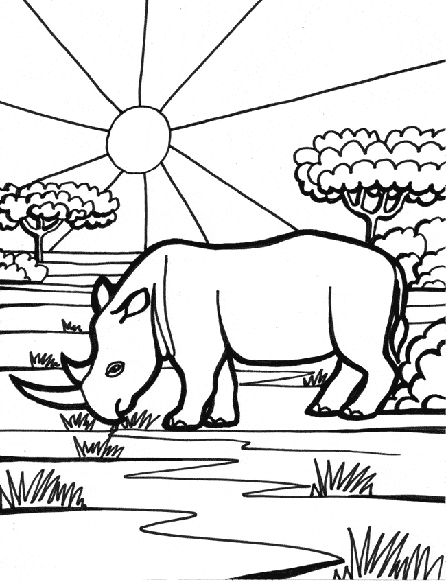 Rhinoceros coloring page