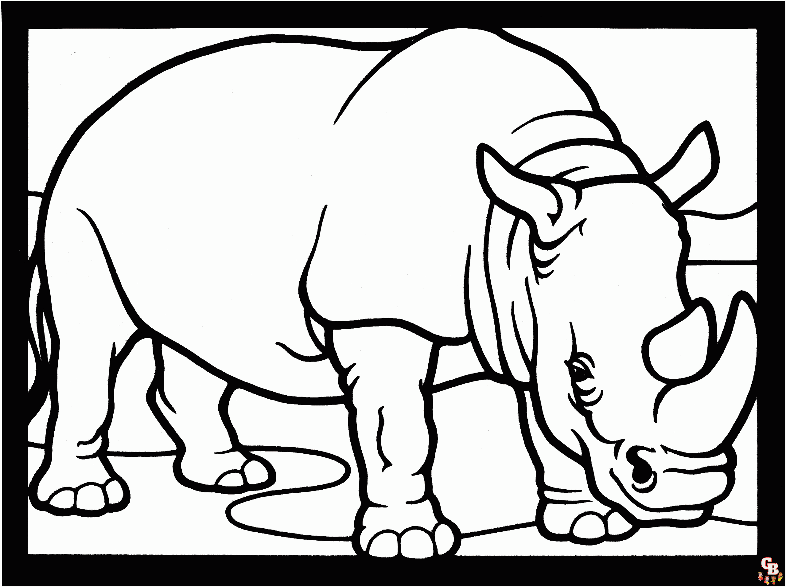 Rhino coloring pages