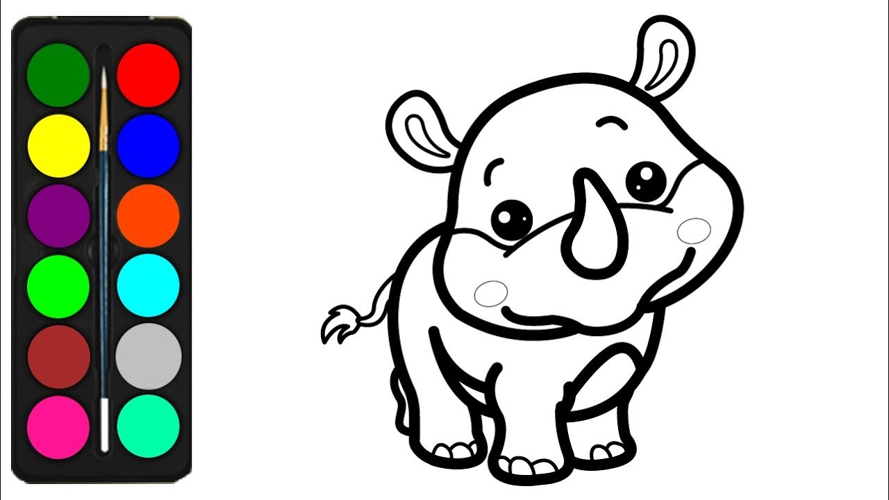 Rhino coloring pages for kids
