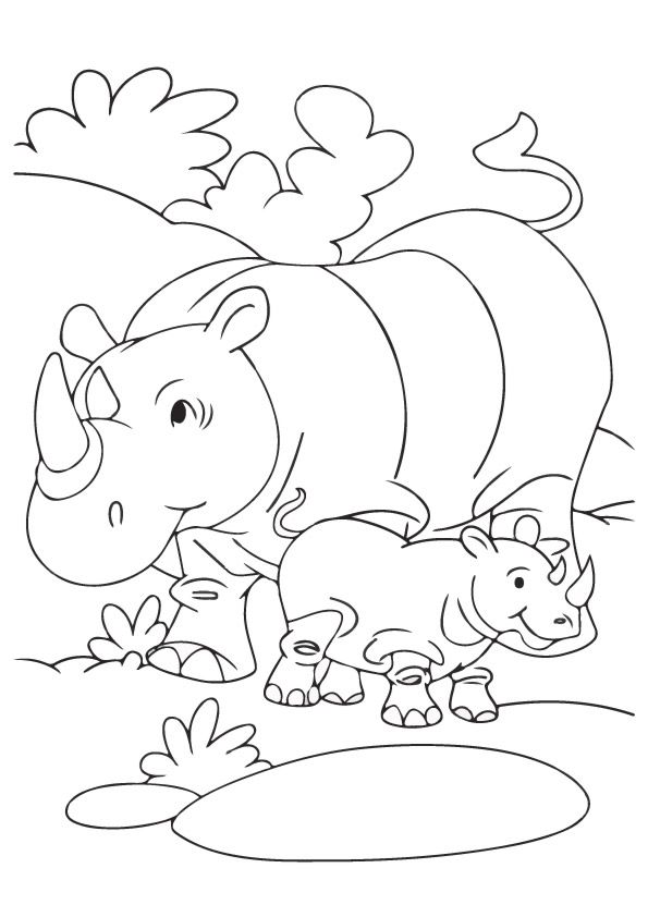 Cute rhino coloring pages for your toddler zoo animal coloring pages animal coloring pages baby coloring pages