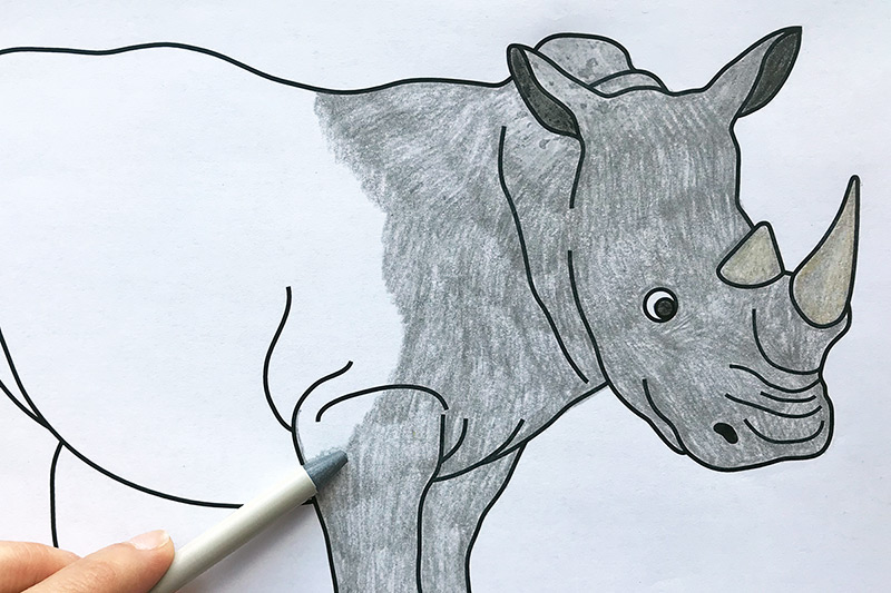 Rhinoceros free printable templates coloring pages