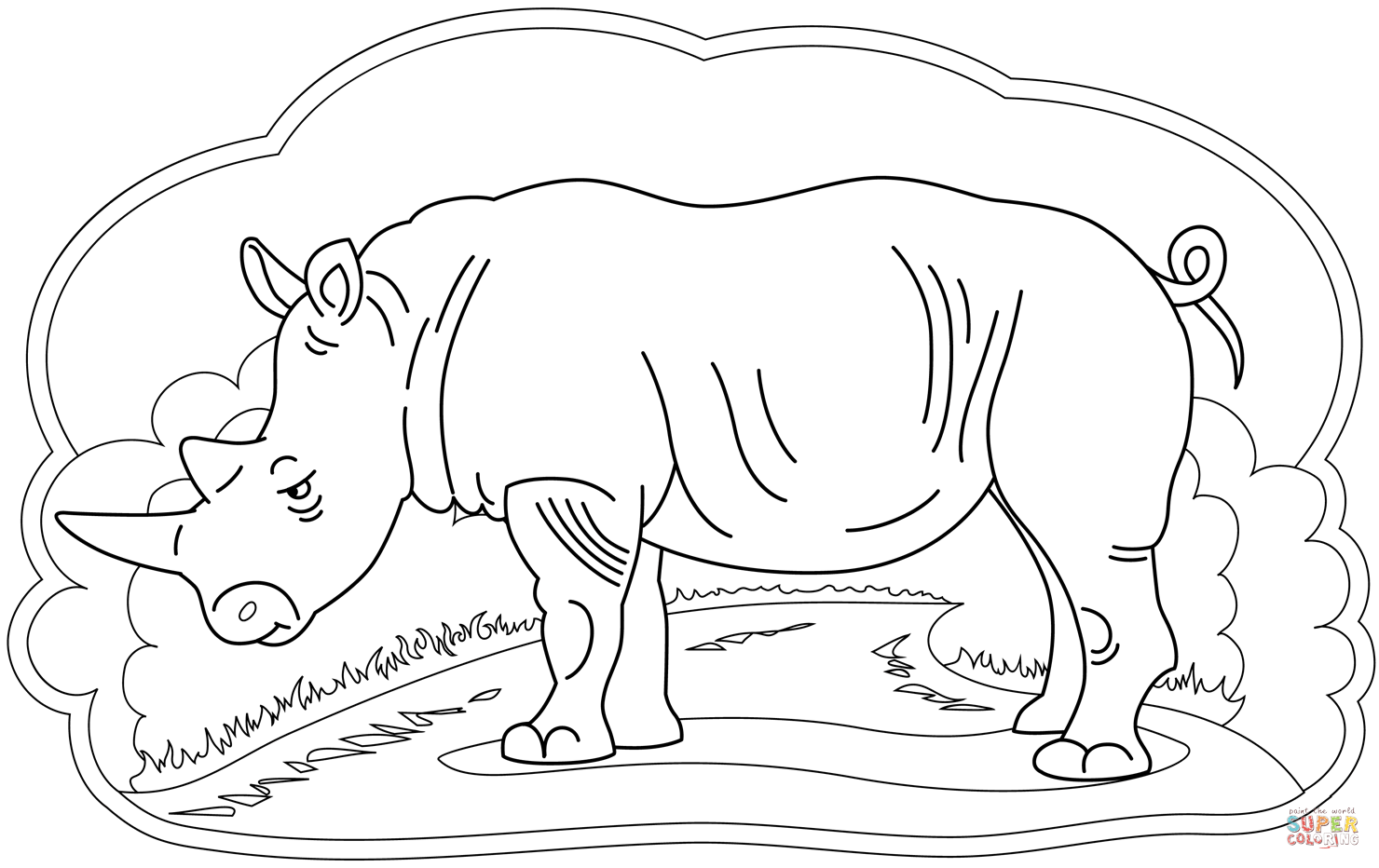 Rhinoceros coloring page free printable coloring pages
