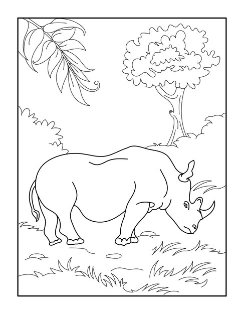 Page kids rhino coloring book images