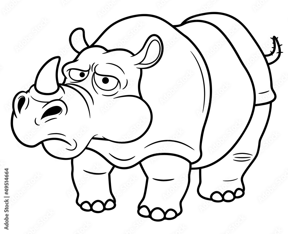 Illustration of cartoon rhino