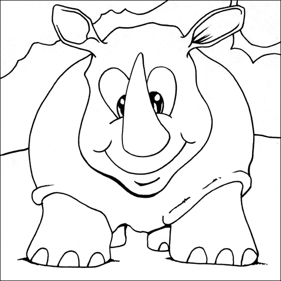 Rhino colouring sheet my free colouring pages