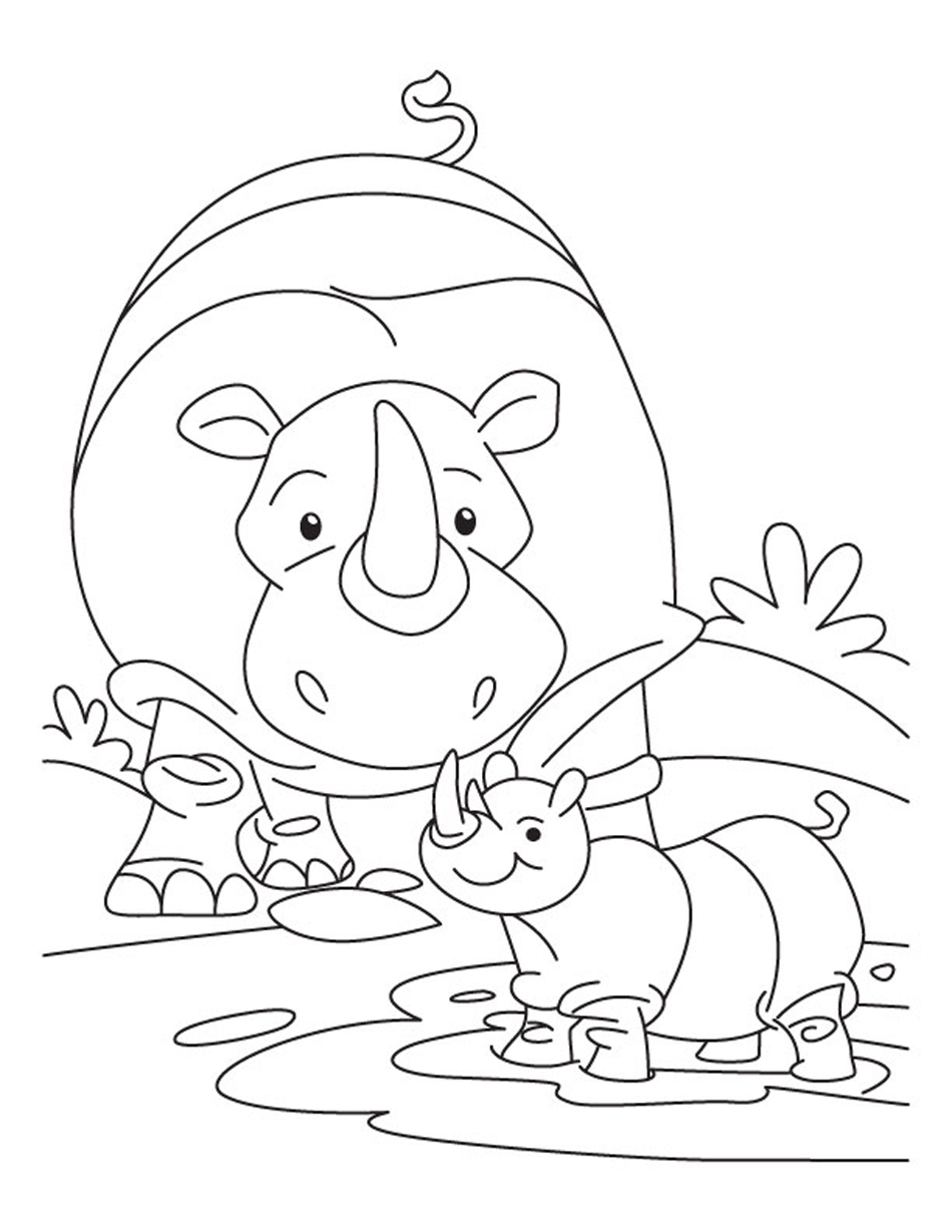 Free printable rhinoceros coloring pages for kids