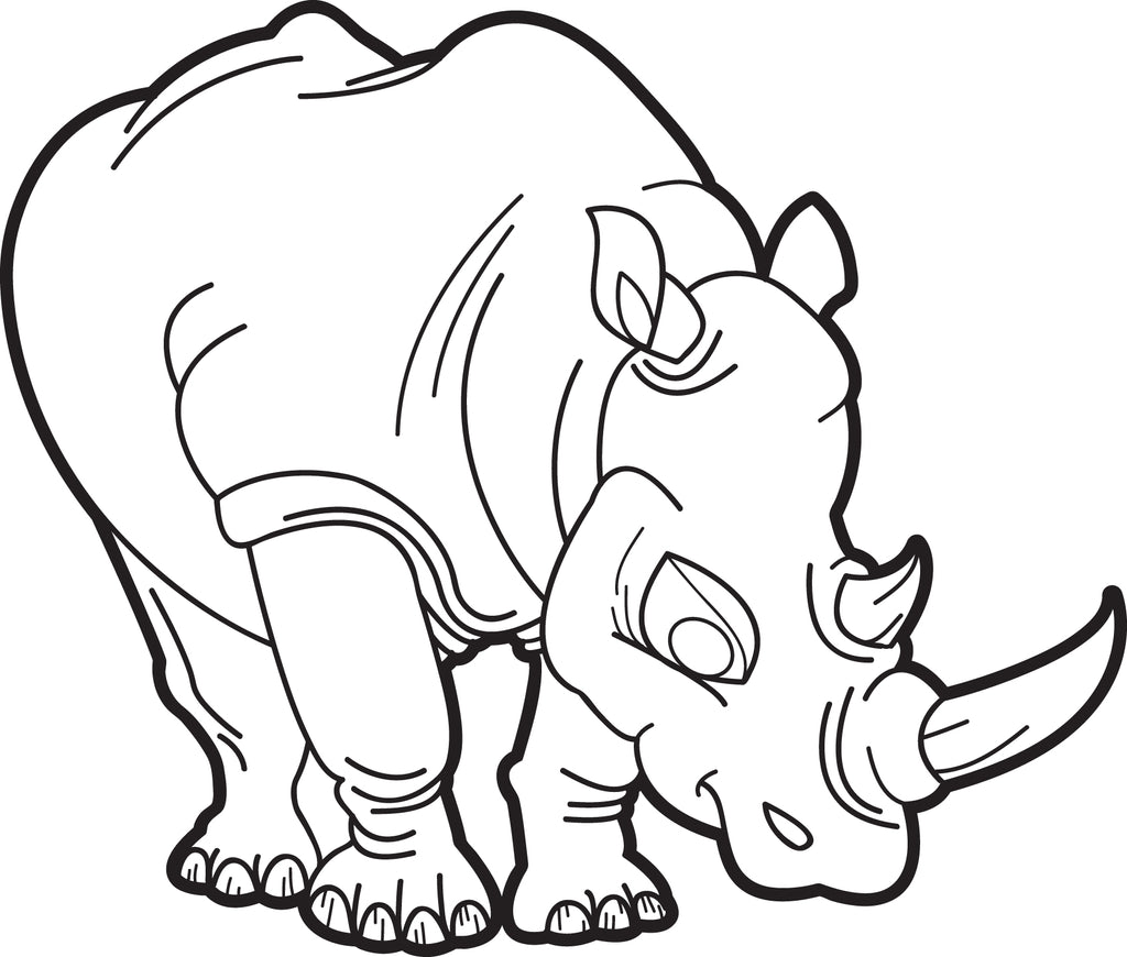 Printable rhinoceros coloring page for kids â
