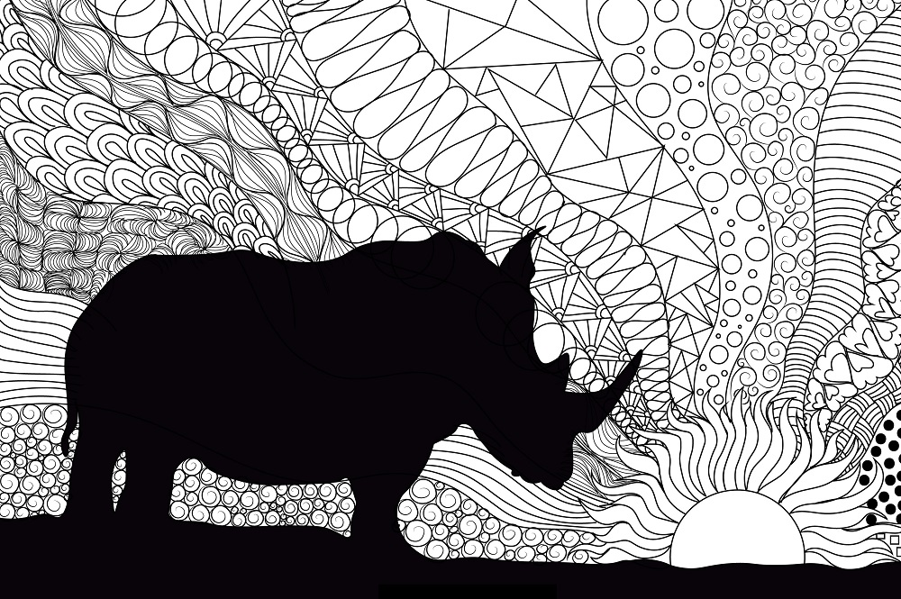 Colouring patterns fun activities save the rhino