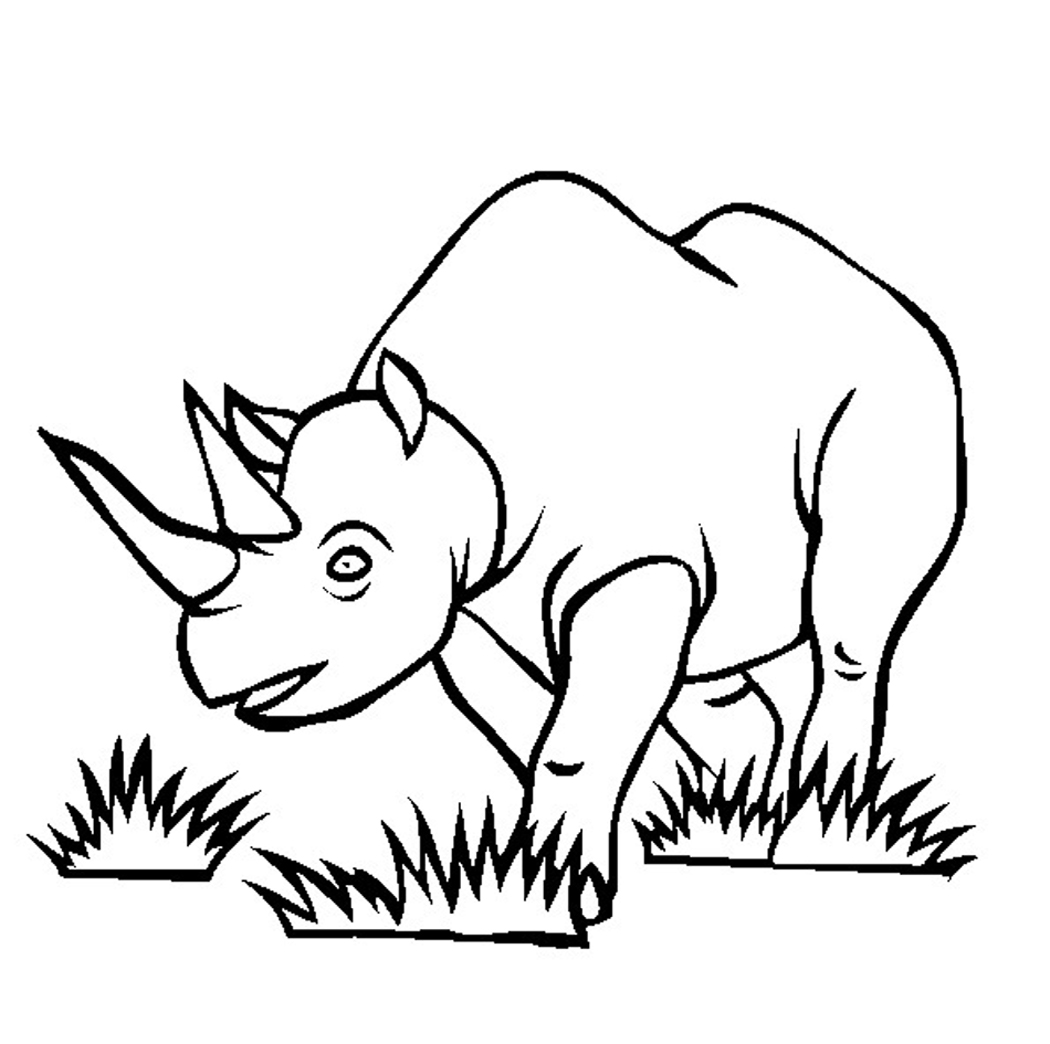 Free printable rhinoceros coloring pages for kids