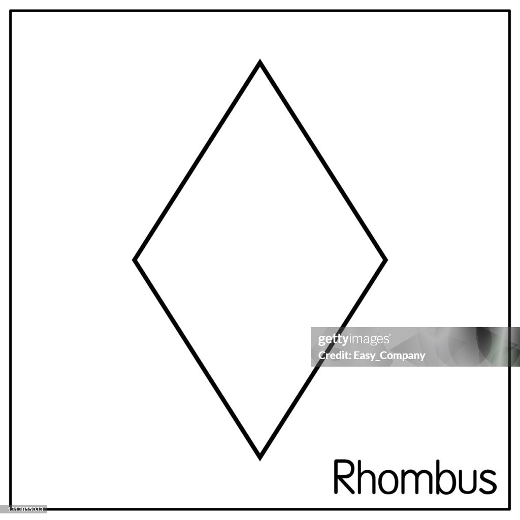 D rhombus diamond shapes only black and white for preschool coloring parison drawing doodle art project first word book or flash card high