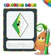 Coloring book geometric form rhombus clip art