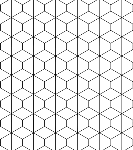 Tessellation with rhombus and trapezoid coloring page free printable coloring pages