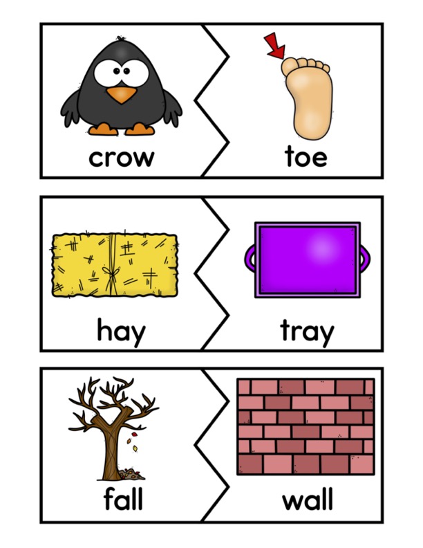 Picture rhyming cards free printable