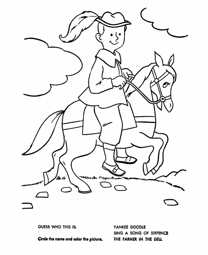 Nursery rhymes quiz coloring page sheets